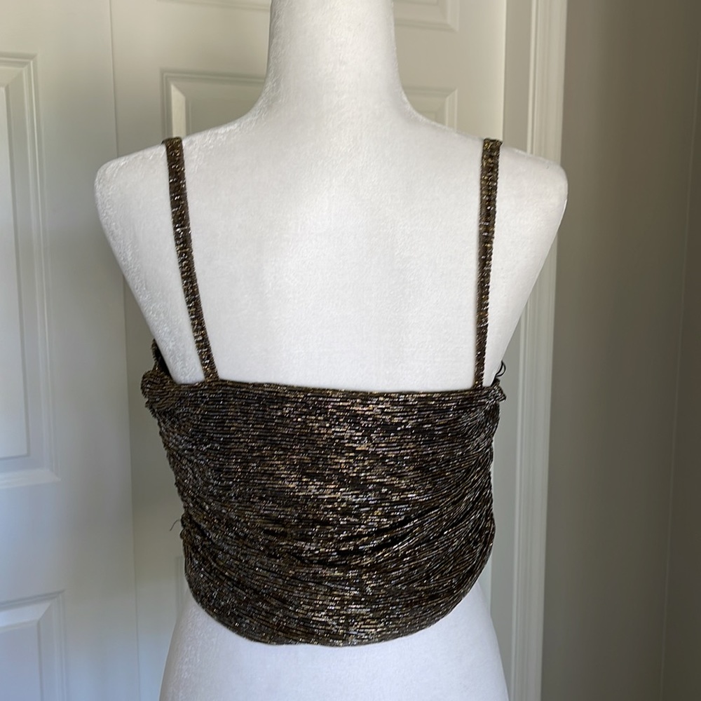 Zara Gold Thread Ruffled Top - Picture 8 of 12